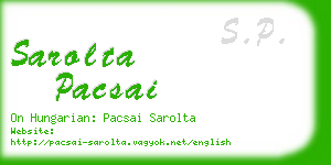 sarolta pacsai business card